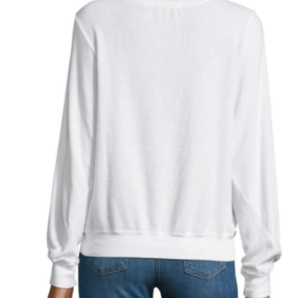 Wildfox No Shape to Workout White Sweater - Picture 2 of 4